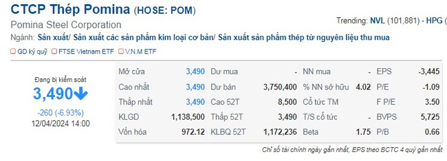 Chốt ngày hủy niêm yết trên HoSE, cổ phiếu POM tiếp tục "thủng đáy"- Ảnh 2.