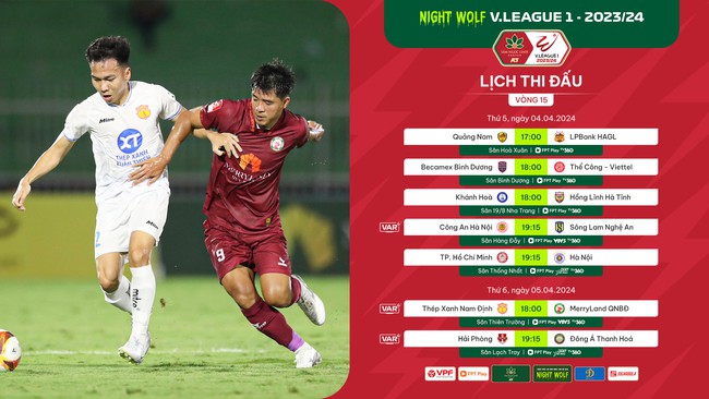Lịch phát sóng trực tiếp vòng 15 V.League 2023/2024: Thép xanh Nam Định “phục hận"- Ảnh 1.