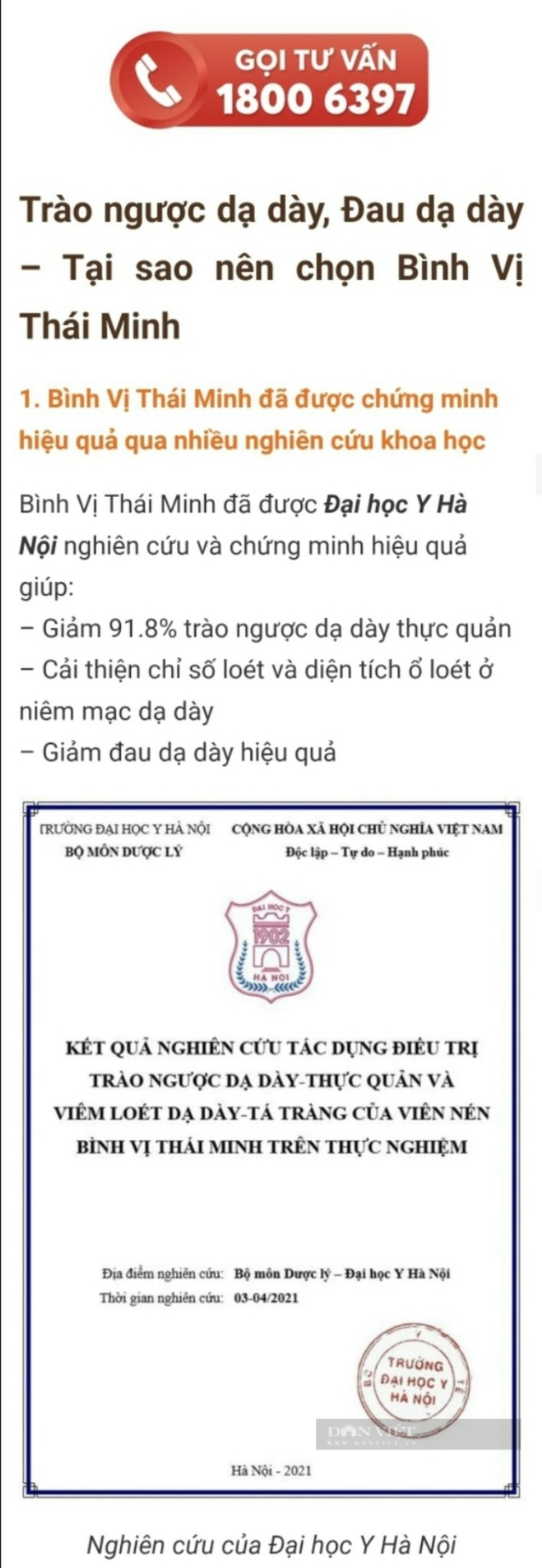 Quảng cáo Bình vị Thái Minh có công dụng như thuốc chữa bệnh, hay lừa dối khách hàng?- Ảnh 2.