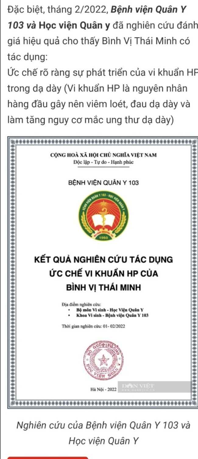 Quảng cáo Bình vị Thái Minh có công dụng như thuốc chữa bệnh, hay lừa dối khách hàng?- Ảnh 4.