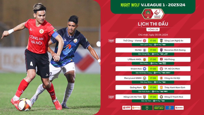 Lịch phát sóng trực tiếp vòng 26 V.League 2023/2024- Ảnh 1.