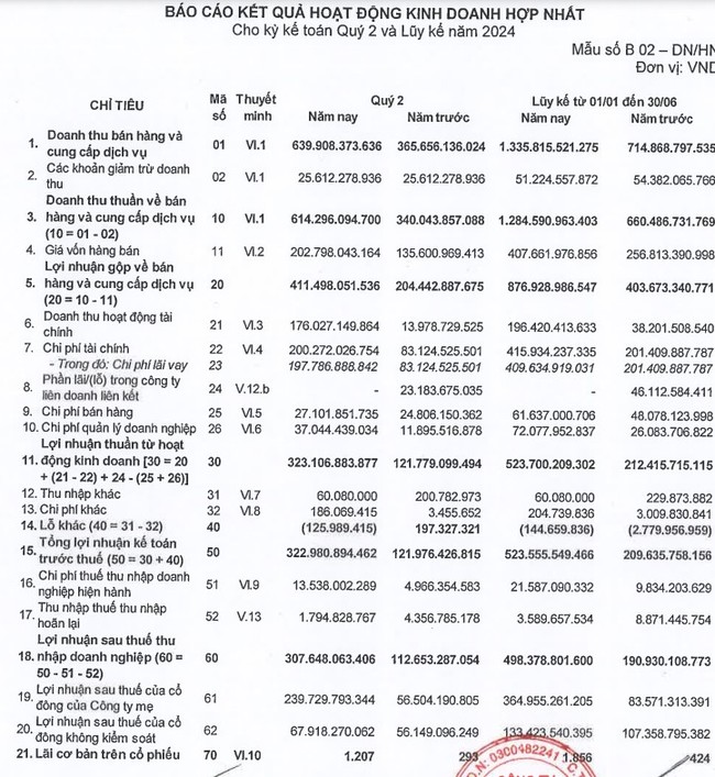 KQKD quý II/2024: Cầu đường CII (LGC) lãi "đột biến" mỗi ngày hơn 2 tỷ đồng- Ảnh 1.