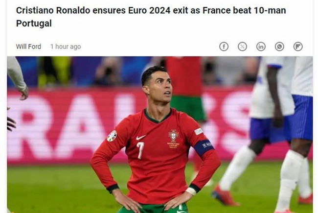 Ronaldo tịt ngòi rời EURO, báo quốc tế chỉ trích Bồ Đào Nha... chấp người- Ảnh 1.