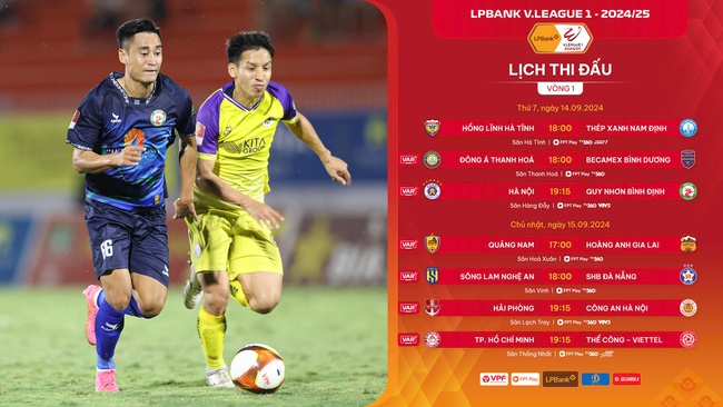 Lịch phát sóng trực tiếp vòng 1 LPBank V.League 1-2024/2025: Khai màn - Ảnh 1.