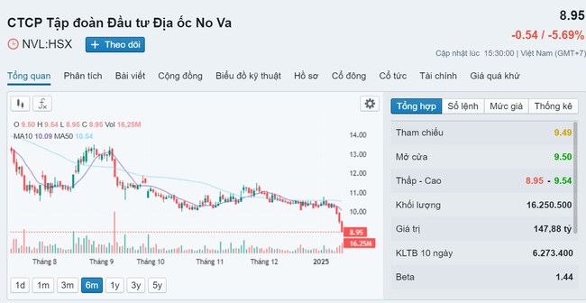 Cổ phiếu NVL của Novaland tiếp tục thủng mốc 9.000 đồng, "thổi bay" hơn 2.500 tỷ đồng vốn hoá- Ảnh 1.