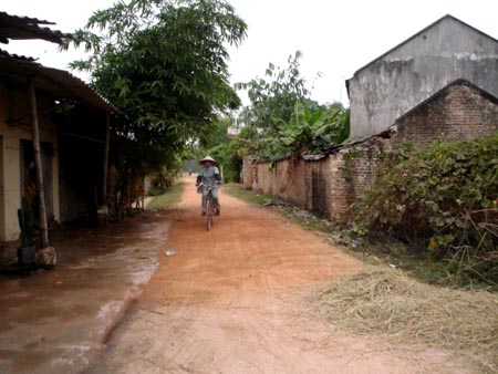 Một góc làng Văn Lang. 