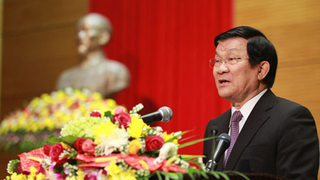 Chủ tịch nước Trương Tấn Sang phát biểu tại lễ kỷ niệm ngày 5.1.