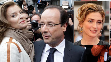 Tổng thống  Francois Hollande và  nữ diễn viên JulieGayet 