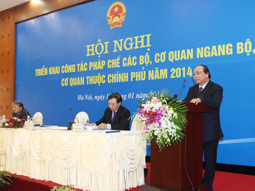 Phó thủ tướng Nguyễn Xuân Phúc chủ trì hội nghị hôm qua 18.1 - Ảnh: TTXVN