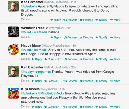Anh quyết định đổi tên trò chơi của mình thành Derpy Dragon để được phê duyệt.