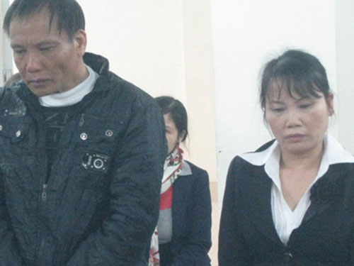 Lê Quang Minh và Nguyễn Thị Lập tại phiên tòa