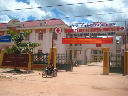 Bệnh viện Đa khoa huyện Mường Nhé được xây dựng khang trang. 