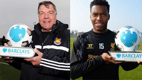 Allardyce và Sturridge xuất sắc nhất tháng 2