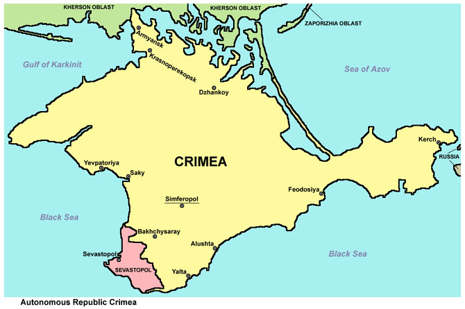 Bản đồ Crimea khi còn là vùng tự trị.