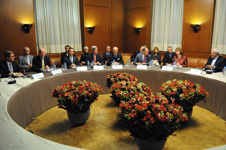 Quang cảnh vòng đàm phán hạt nhân mới nhất tại Geneva, Thụy Sĩ.