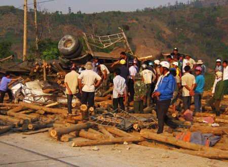 Hiện trường vụ tai nạn.