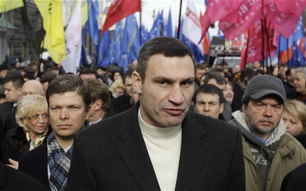 Vitaly Klitschko là một trong những thủ lĩnh của cuộc biểu tình lật đổ Tổng thống Viktor Yanukovych (Nguồn: AP)