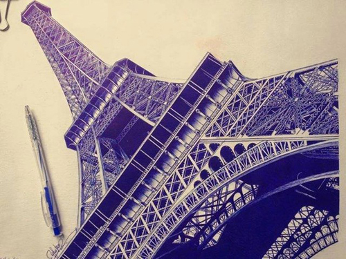 9X Việt Vẽ Tháp Eiffel Bằng Bút Bi Gây Sốt Dân Mạng