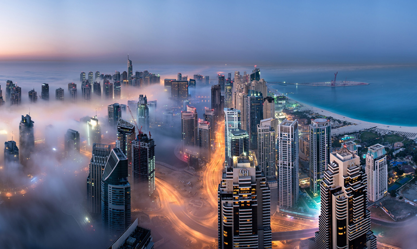 Ngắm bình minh Dubai lộng lẫy từ các tòa tháp chọc trời