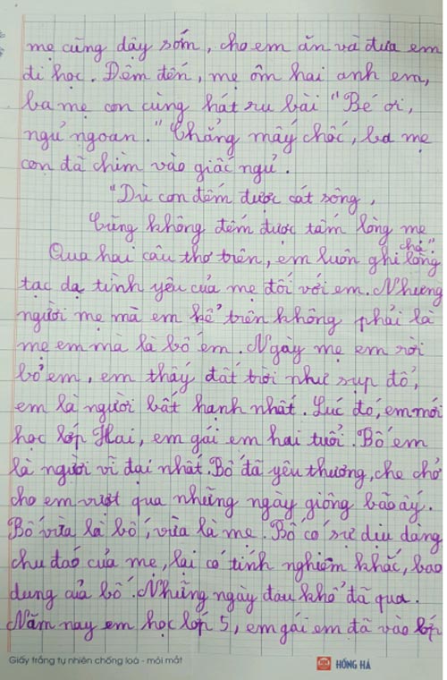 Bài Văn Tả Mẹ Nhưng Lại Ra Bố Của Bé Lớp 5 Khiến Ai Cũng Nghẹn Ngào