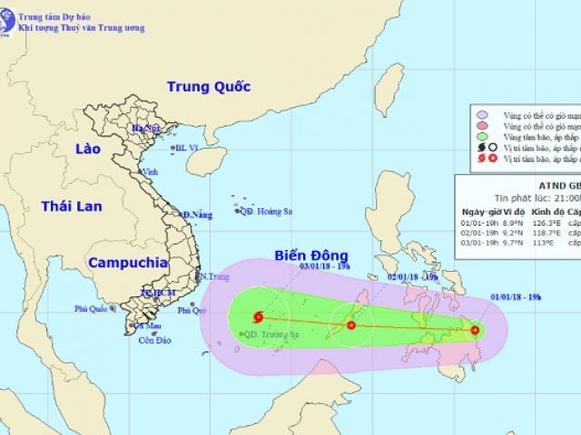 Áp thấp nhiệt đới khả năng mạnh thành bão hướng vào Biển Đông