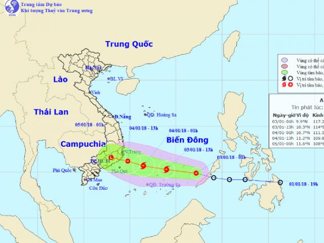 Áp thấp nhiệt đới giật cấp 9 vào Biển Đông, hướng thẳng Nam Bộ