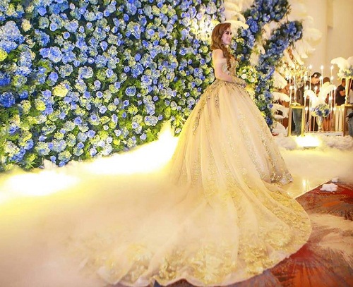 Top 10+ mẫu váy cưới, áo dài màu vàng đồng đầy tinh tế - Ely Wedding