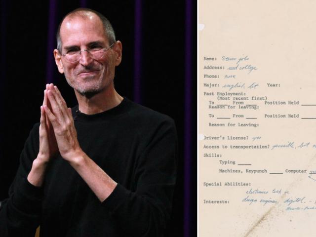 Đơn xin việc đầy lỗi chính tả của huyền thoại Steve Jobs được đấu giá cao ngất ngưởng