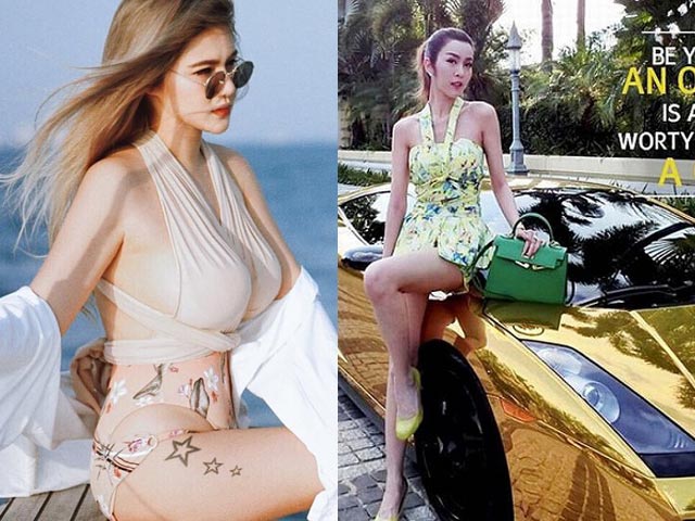 2 người mẫu trẻ Thái Lan sống xa hoa, đi du thuyền triệu đô, xe mạ vàng
