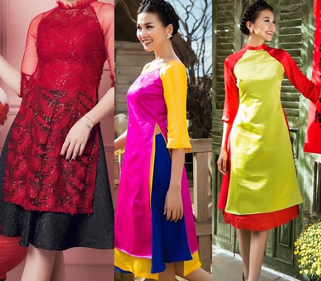 ao dai mong tang, cat khoet, ao dai lai ao tam 