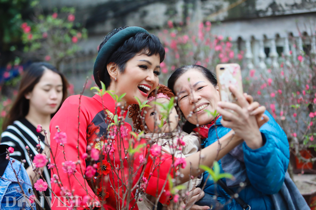 anh: bat gap hoa hau h'hen nie di cho hoa dao o ha noi hinh anh 8