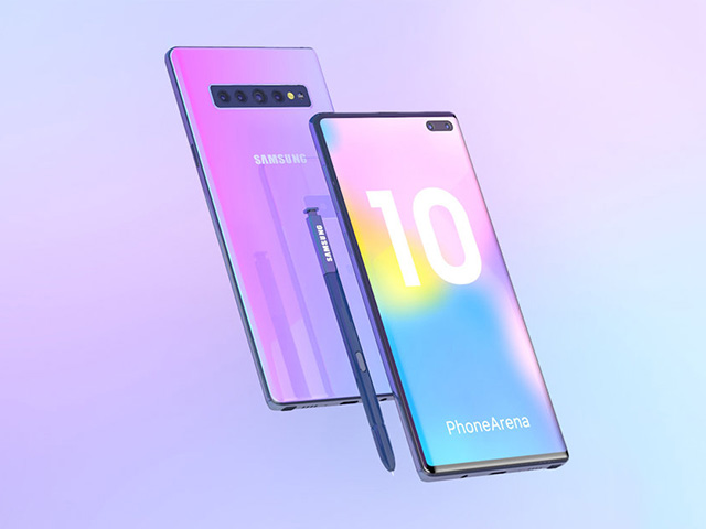 Galaxy Note 10 siêu đẹp xuất hiện, thách thức iPhone 11