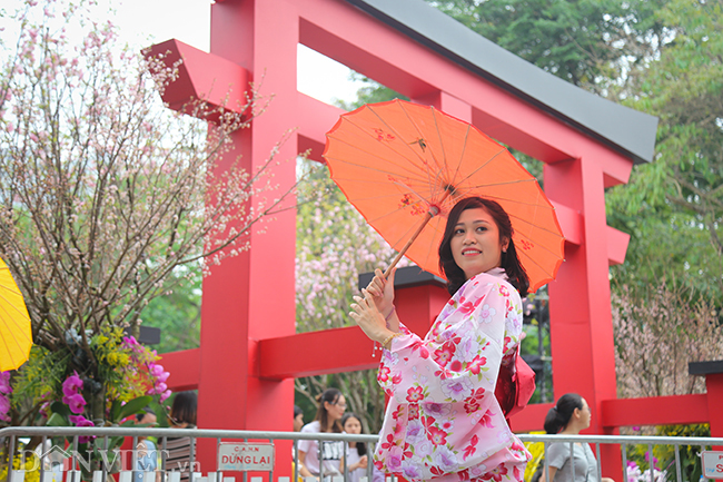 anh: nguoi ha noi xung xinh kimono do xo den du le hoi hoa anh dao hinh anh 5