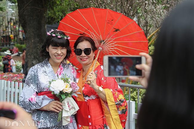 anh: nguoi ha noi xung xinh kimono do xo den du le hoi hoa anh dao hinh anh 7