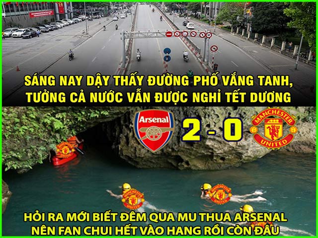 MU thảm bại trước Arsenal, fan đưa nhau ”chui vào hang” đi trốn