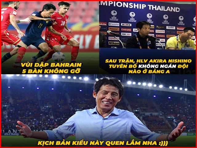 Ảnh chế: U23 Thái Lan ”gáy vang” sau khi hủy diệt U23 Bahrain