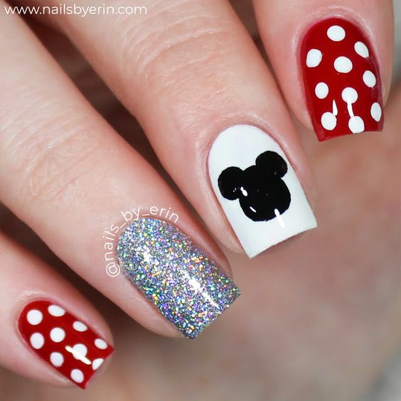 Vẽ chuột Mickey nail đơn giản. #nailart #trendingvideo #mickeymous... |  TikTok