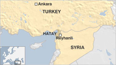 Thị trấn Reyhanli nằm gần biên giới Syria.
