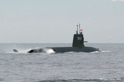 Tàu ngầm tấn công lớp Soryu của Nhật. 