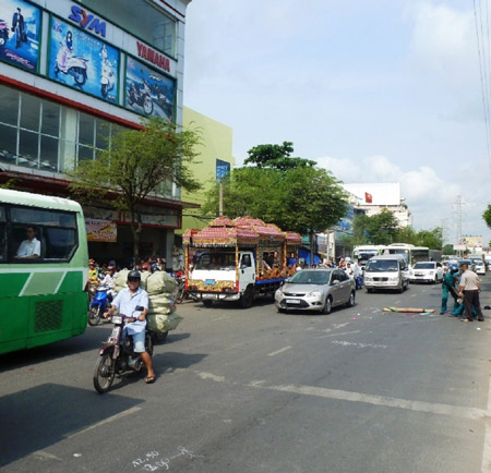 Hiện trường vụ tai nạn.