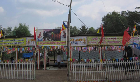 Lều nơi tổ chức lễ Panh Kom San Srok.