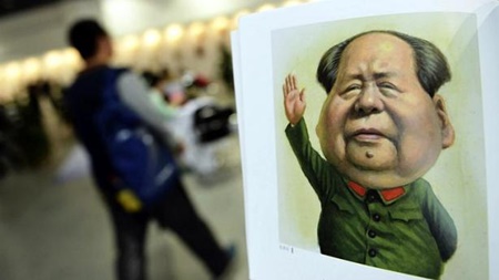 Chân dung biếm họa nhà lãnh đạo quá cố Mao Trạch Đông. 