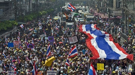 Phe chống chính phủ biểu tình tại Bangkok.