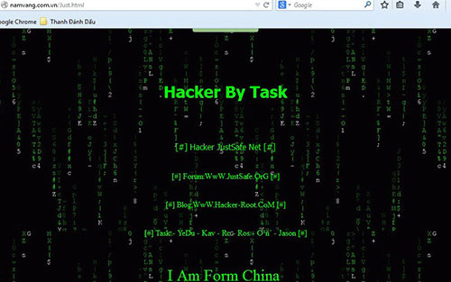 Một số trang mạng Việt Nam bị hacker Trung Quốc tấn công và để lại lời nhắn.