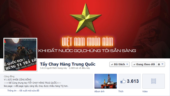 Nhiều trang mạng kêu gọi tẩy chay hàng Trung Quốc .