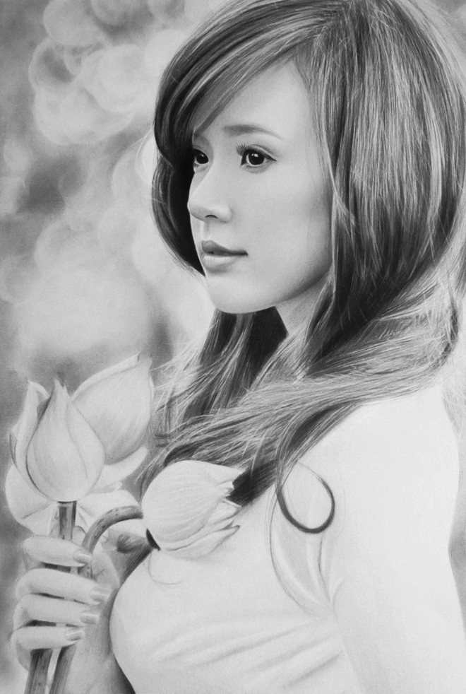 Tranh vẽ nữ sinh Việt xinh đẹp nổi bật và đầy năng lượng sẽ khiến bạn cảm thấy trẻ trung và đầy nhiệt huyết.