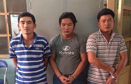 Dương Hồng Tâm, Nguyễn Tấn Ngọc và Phạm Minh Cảnh đang bị tạm giữ để điều tra. Ảnh: H.T