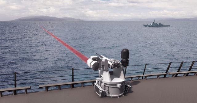 Vũ khí laser với công suất nhỏ đã được Mỹ bắt đầu trang bị trên các tàu chiến. Ảnh minh họa