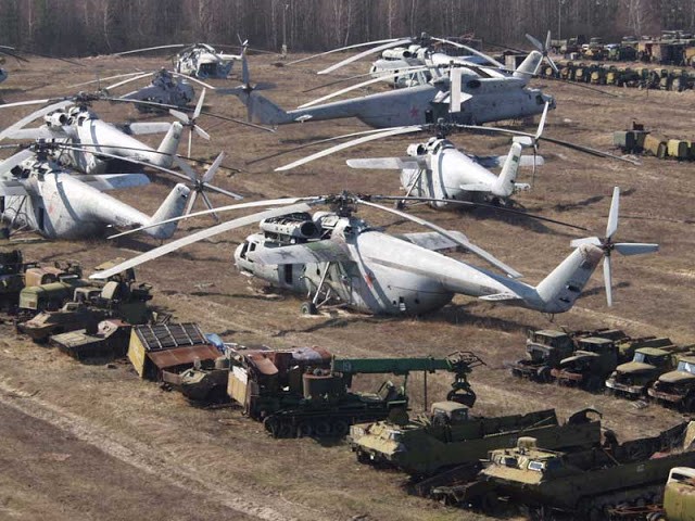 Nghĩa địa trực thăng, xe cứu hỏa sau thảm họa Chernobyl