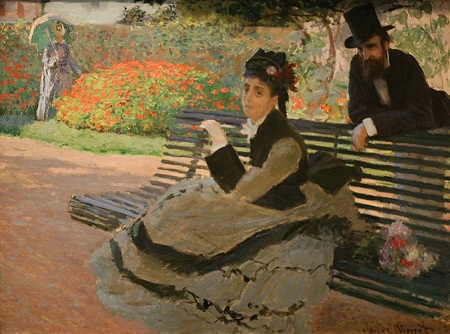 Claude Monet và Camille Monet bên ghế công viên (1873)